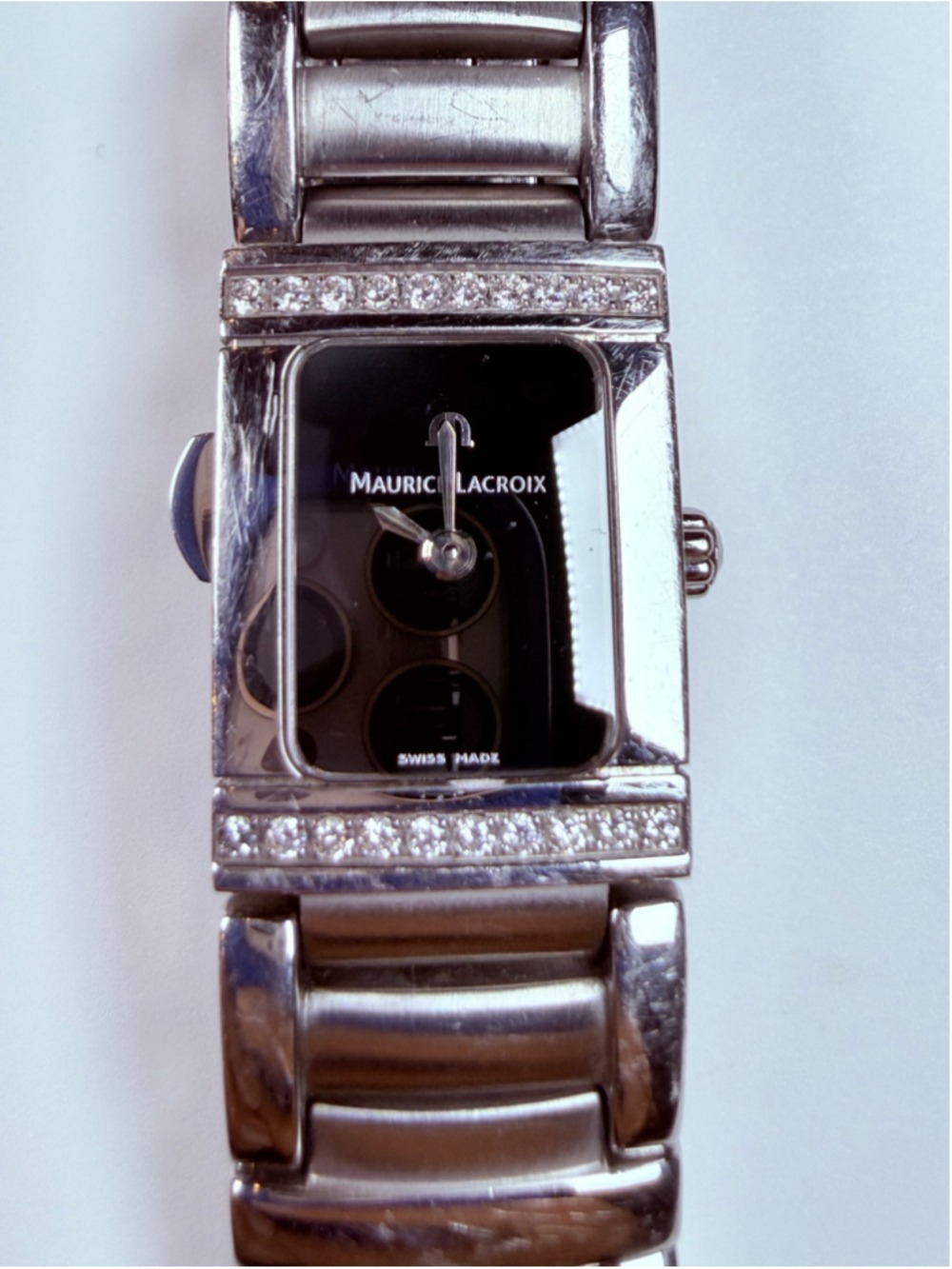 Maurice Lacroix Ladies Genuine Diamond Miros Integral SS Swiss Watch $3500